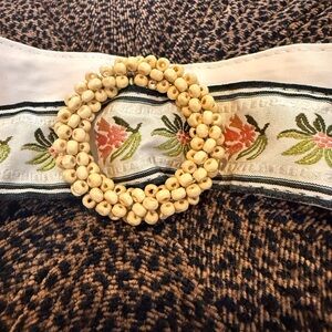 POL Floral Embroidered Belt with Beaded Accent